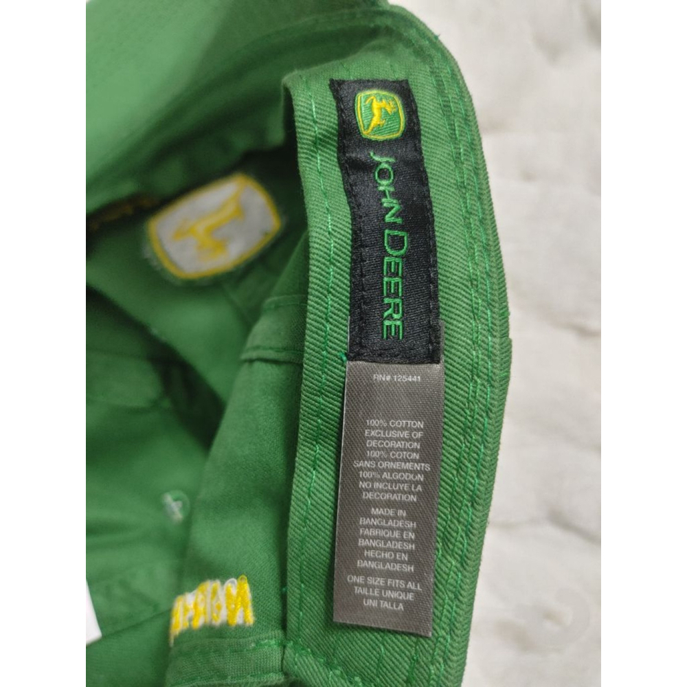 New! Men's John Deere Green Classic Cotton Low Profile Cap One Size - Picture 6 of 7